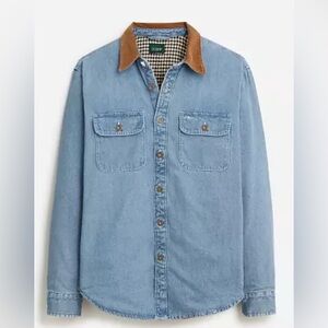 J.Crew $168 Heavyweight Denim Workshirt w/Flannel Lining - Style BT754 Sz Sm NEW